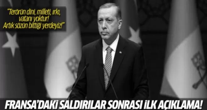 Erdoğan Paris'teki terör saldırıları için açıklama yaptı