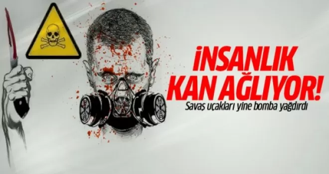 İnsanlık kan ağlıyor! Uçaklar yine bomba yağdırdı