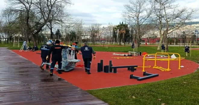 İzmit Millet Bahçesi’ne yeni spor aletleri