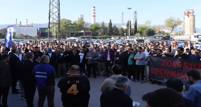 İzmit’te TÜPRAŞ işçilerine sıcak destek