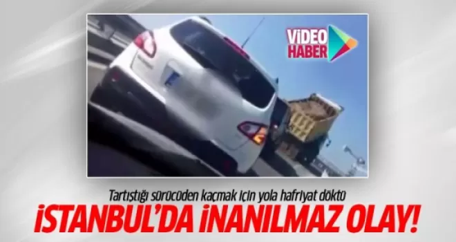 Kamyon sürücüsü kaçmak için yola hafriyat döktü!