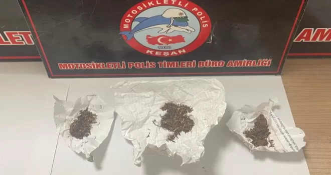 Keşan’da uyuşturucuya 2 gözaltı