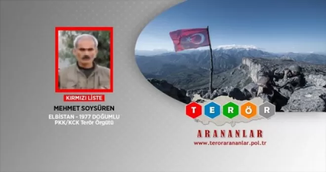 Kırmızı listedeki PKK'lı Soysüren etkisiz hale getirildi