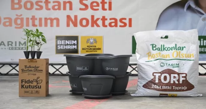 Konya’da bostan setleri dağıtılıyor