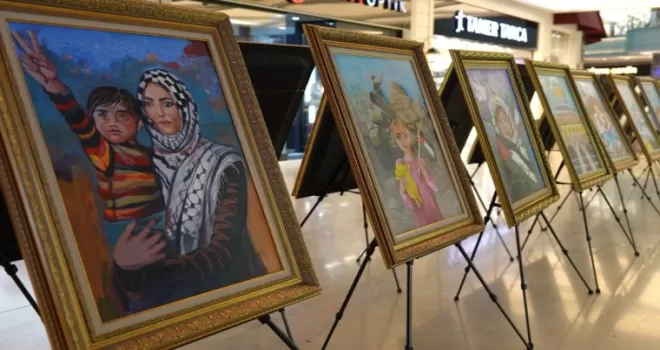 Konya’da Gazzeli çocuklardan ’Sessiz Fırçalar’