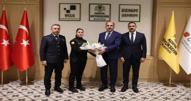 Konya İtfaiyesi’nden Başkan Altay’a nezaket