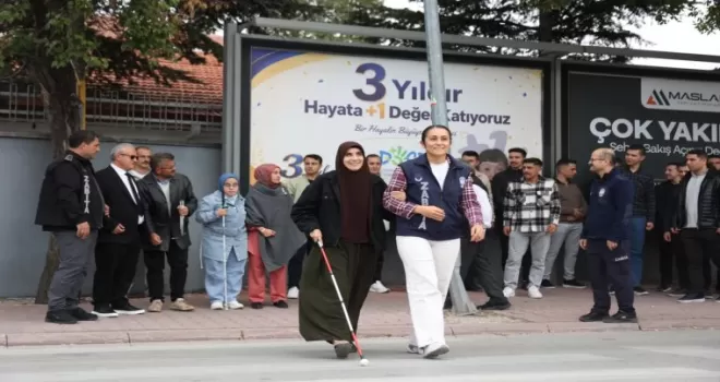 Konya Zabıtası’na görme engelli bireylerden farkındalık eğitimi