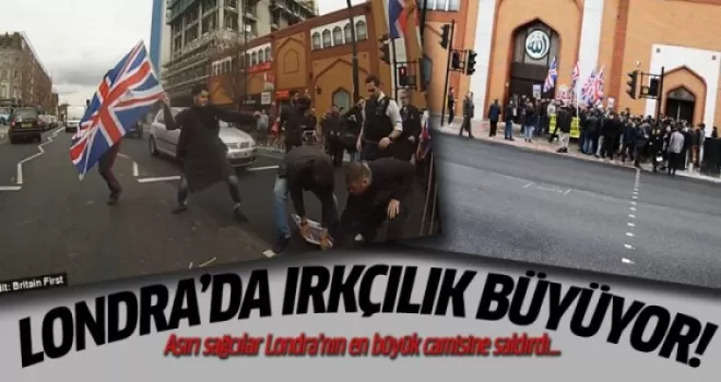 Londra'da aşırı sağcılar cami önünde müslümanları hedef aldılar