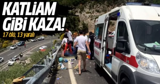Marmaris'te tur otobüsü devrildi: Çok sayıda ölü ve yaralı var