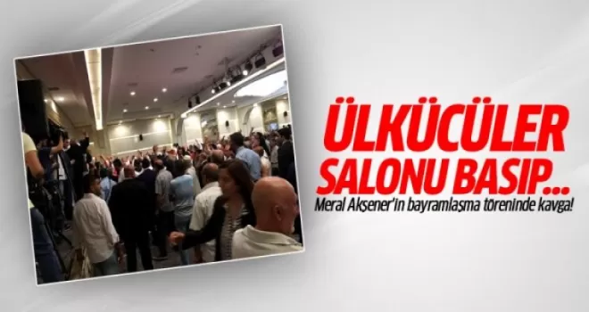 Meral Akşener'in bayramlaşma töreninde kavga! Ülkücüler salonu basıp...
