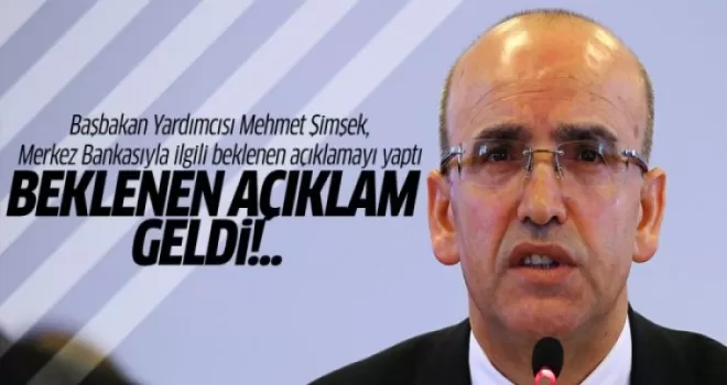 Merkez Bankasıyla ilgili sorunun cevabını Mehmet Şimşek verdi