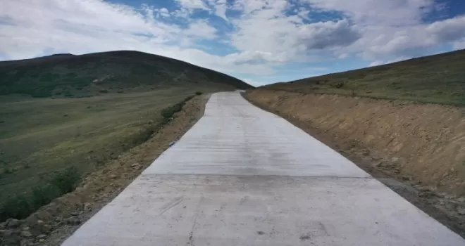 Ordu’da Çambaşı–Mesudiye yolunda beton çalışması