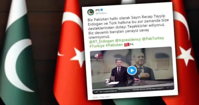Pakistan iktidar partisinden Türkçe teşekkür