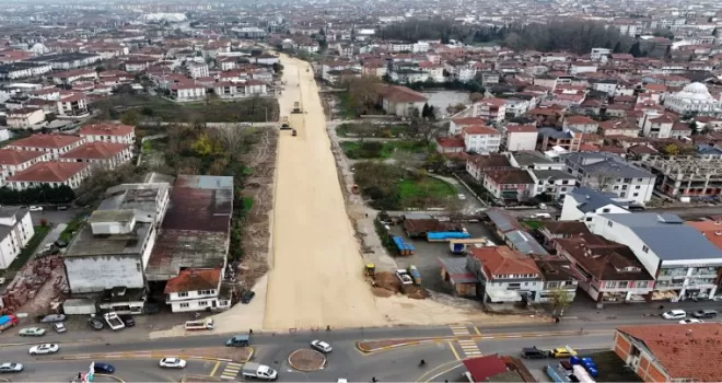 Sakarya’da bağlantı yolunda üstyapı çalışmaları hız kazandı