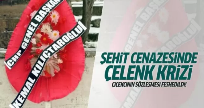 Şehit cenazesinde çelenk krizi!