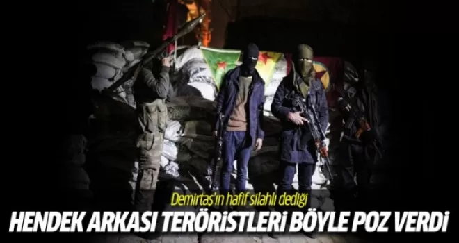Şırnak'taki hendeklerin arkasındaki teröristler böyle poz verdi