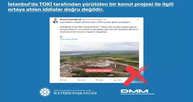 TOKİ’nin İstanbul Arnavutköy’deki konut projesi iddialarına yalanlama