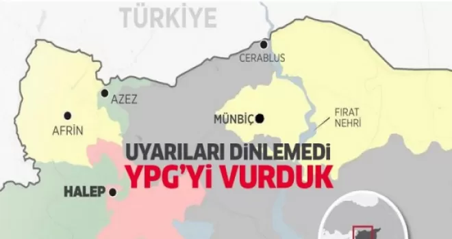 TSK Membiç'ten 'şekil yapan' YPG'yi vurdu