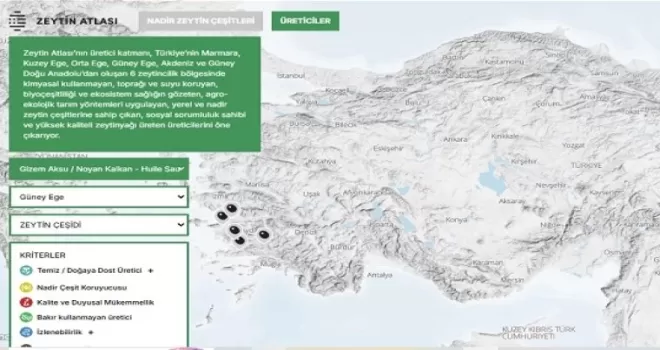 Türkiye’nin “Zeytin Atlası“ erişime açıldı