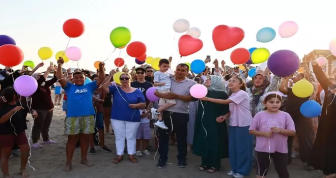 Umut balonları gökyüzüne Göktuğ için bırakıldı
