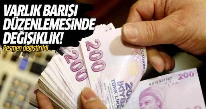 Varlık Barışı Düzenlemesinde Değişiklik
