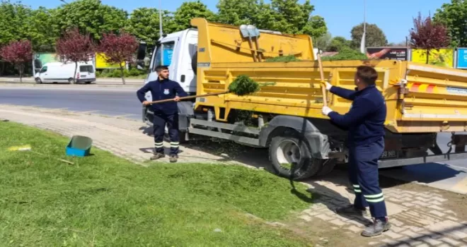 Yalova’da yeşil alan bakımı sürüyor